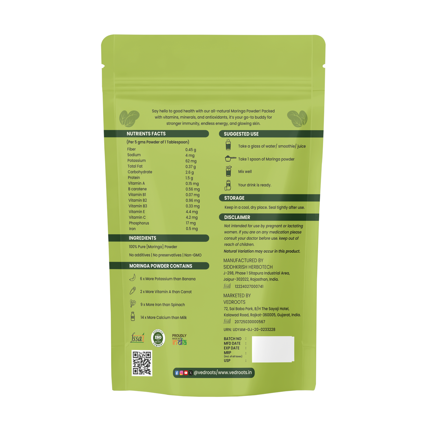 Moringa Powder – Superfood for Energy, Detox & Nutrient Support