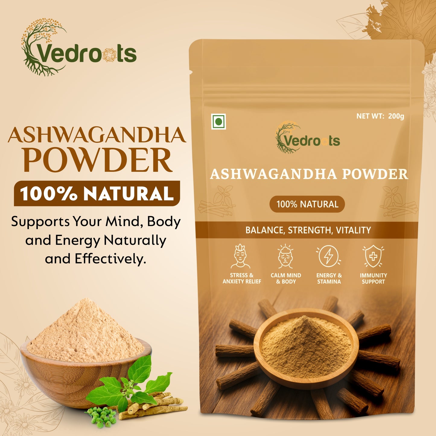 Ashwagandha (Withania Somnifera) - Natural Stress Relief & Immunity Booster