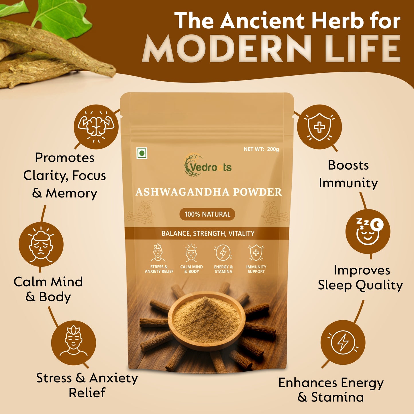Ashwagandha (Withania Somnifera) - Natural Stress Relief & Immunity Booster